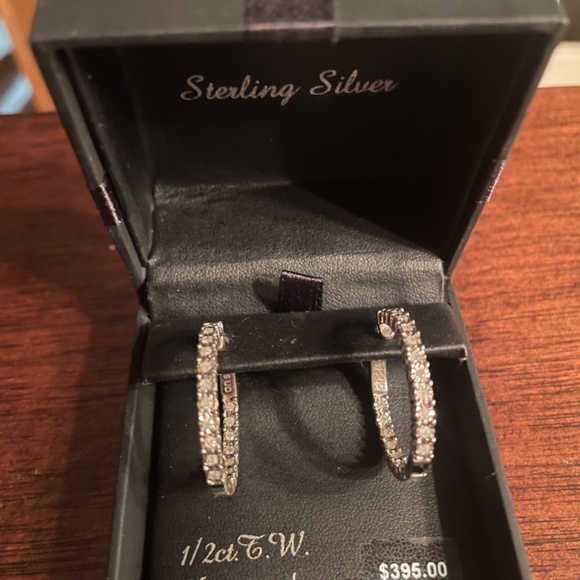 1/2 Karat Sterling Silver Earrings - Picture 3 of 3